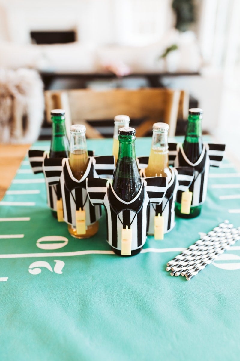 football bottle decor