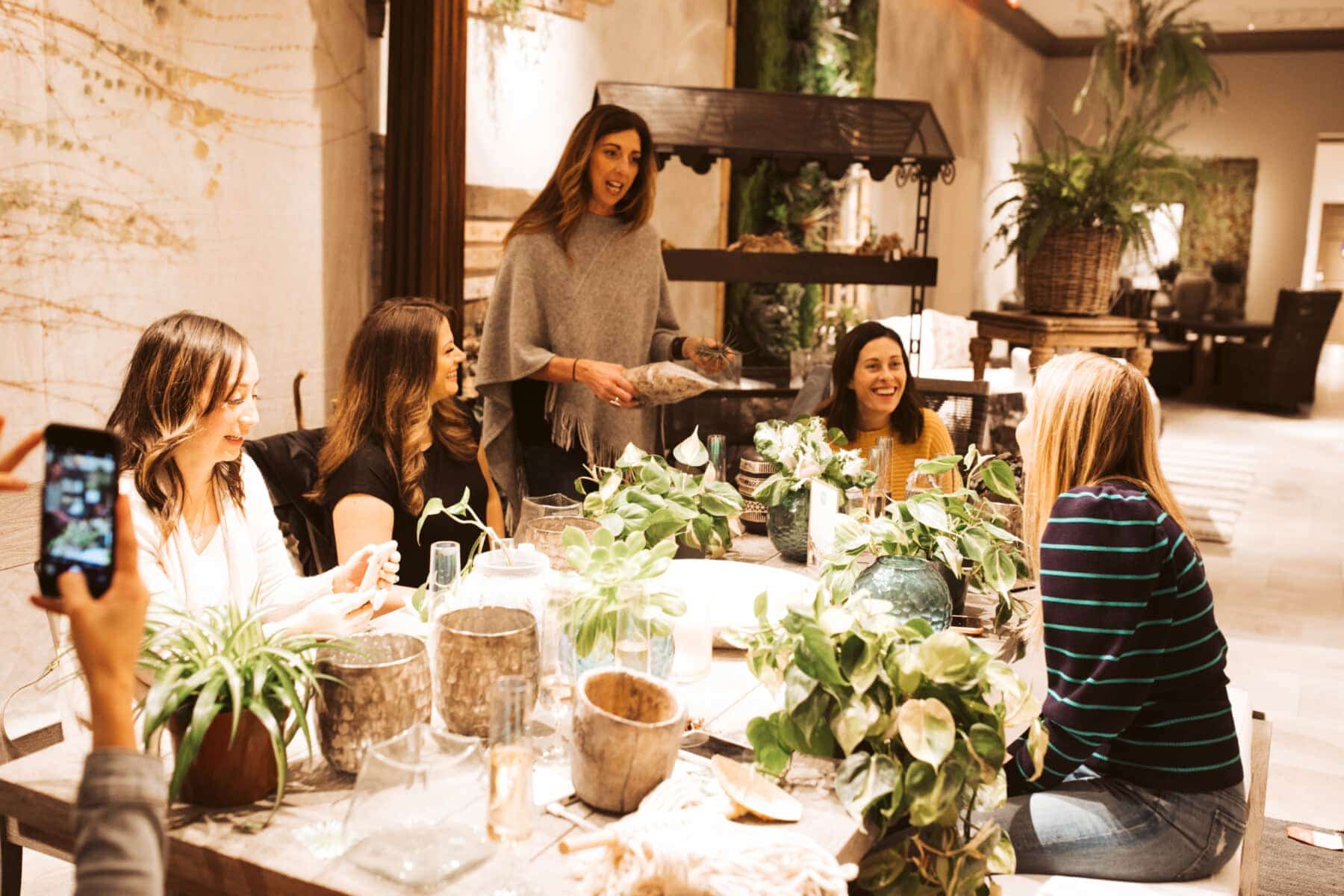 women at a table