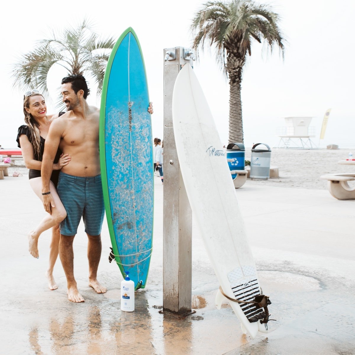 man and woman at the beach