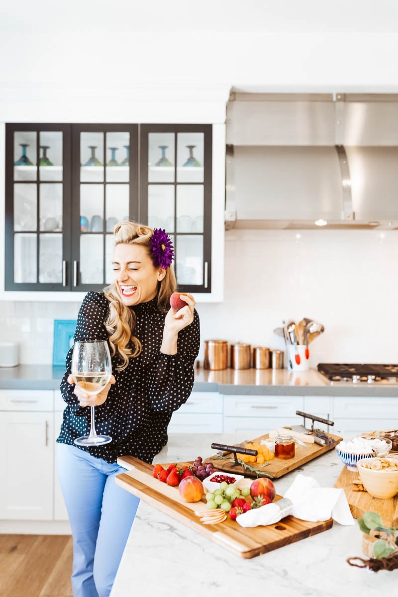 woman drinking wine