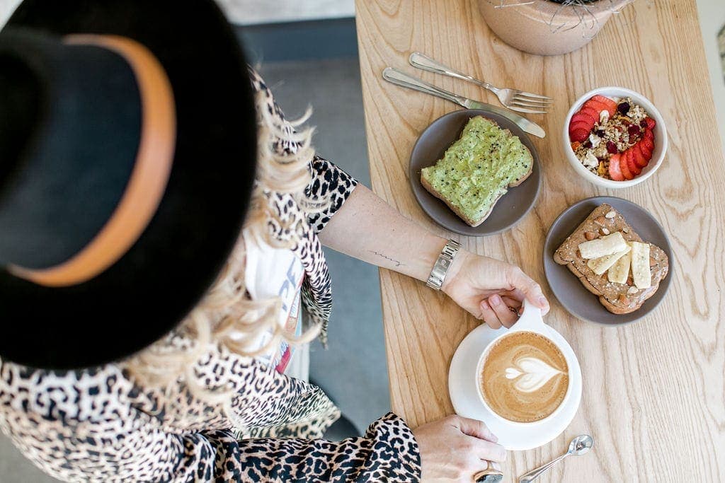 woman eating breakfast