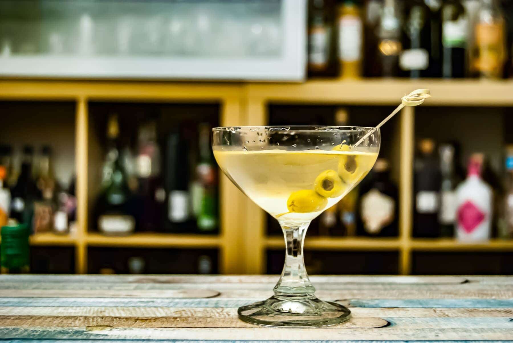 martini on bar