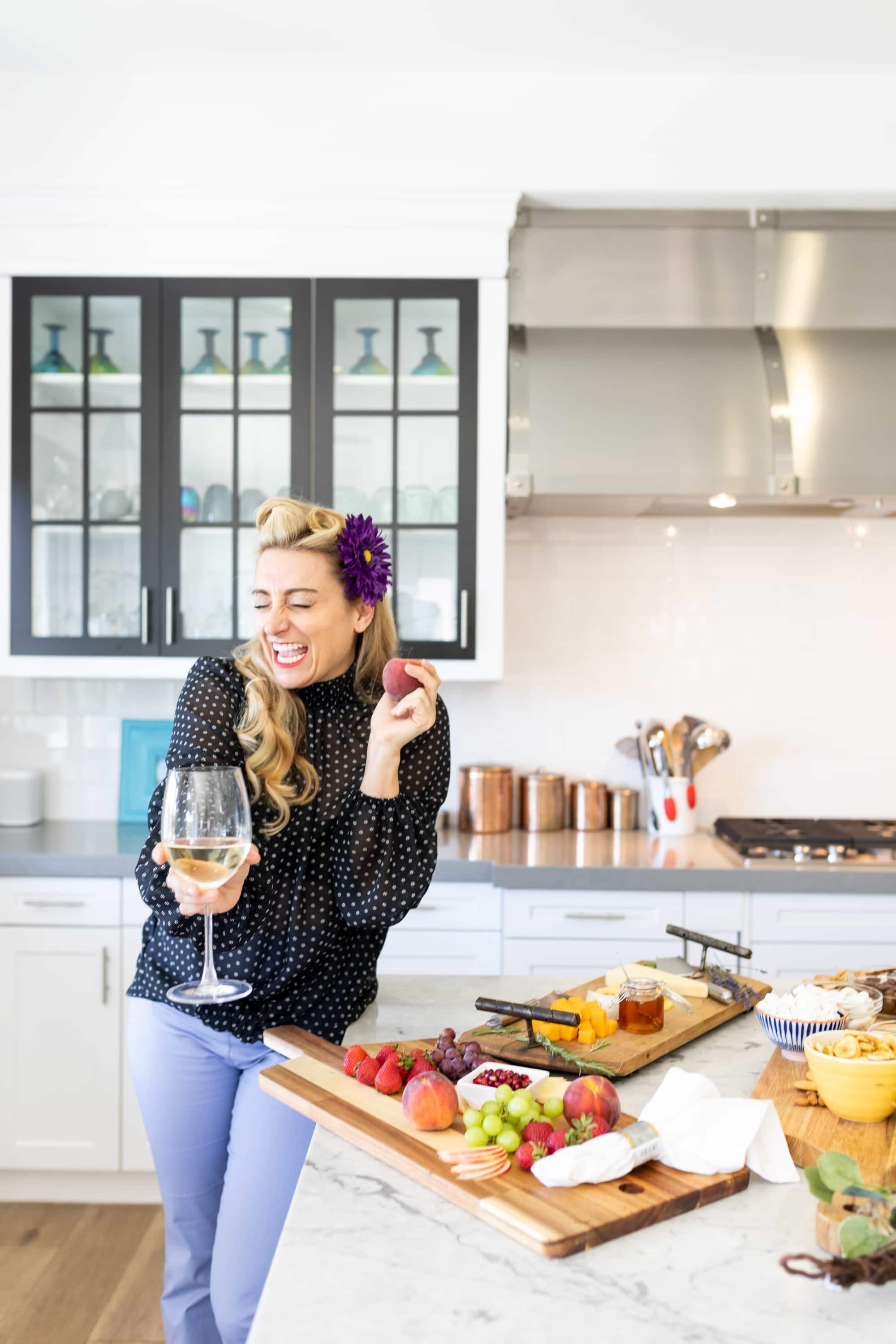 woman drinking wine