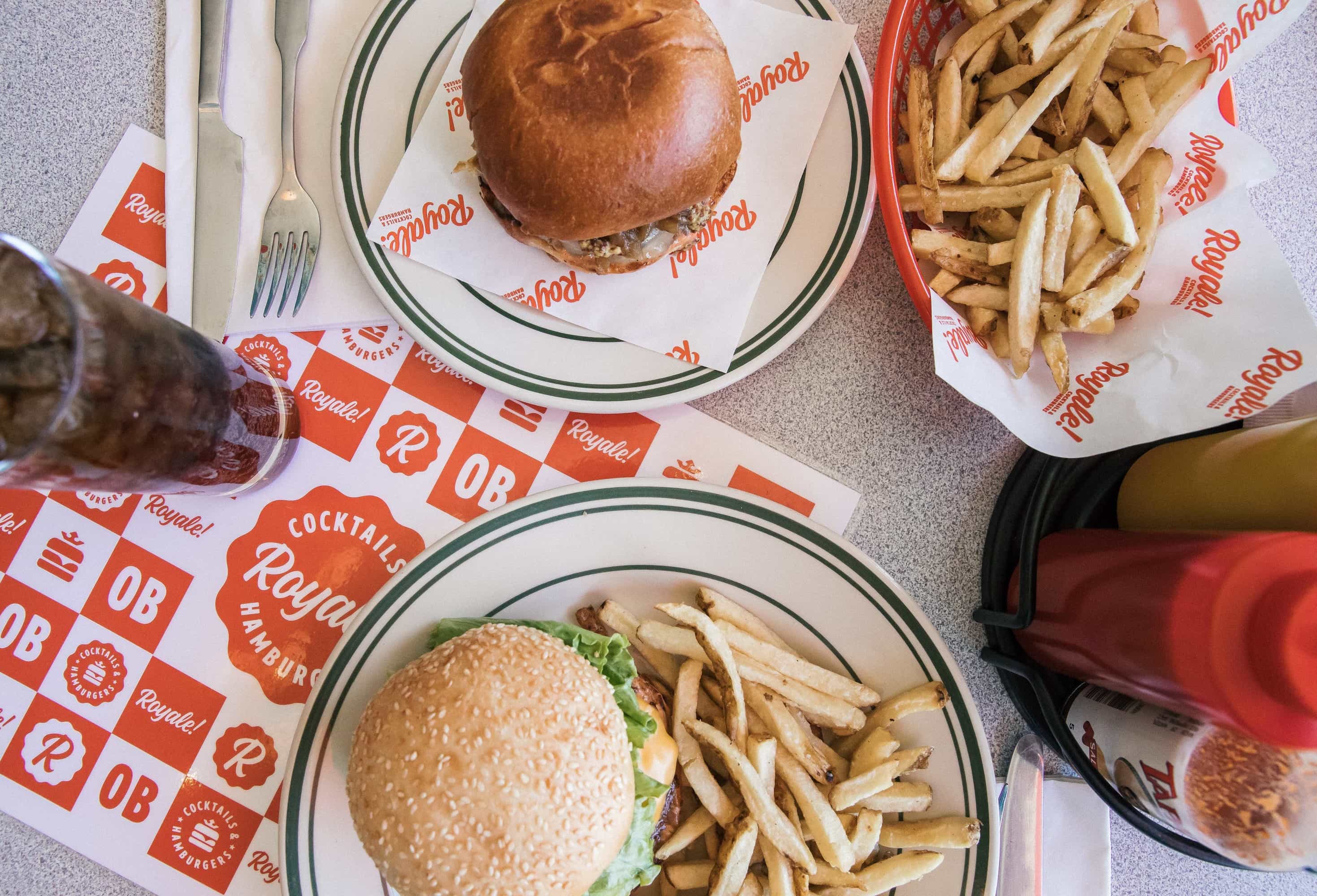 burgers and fries