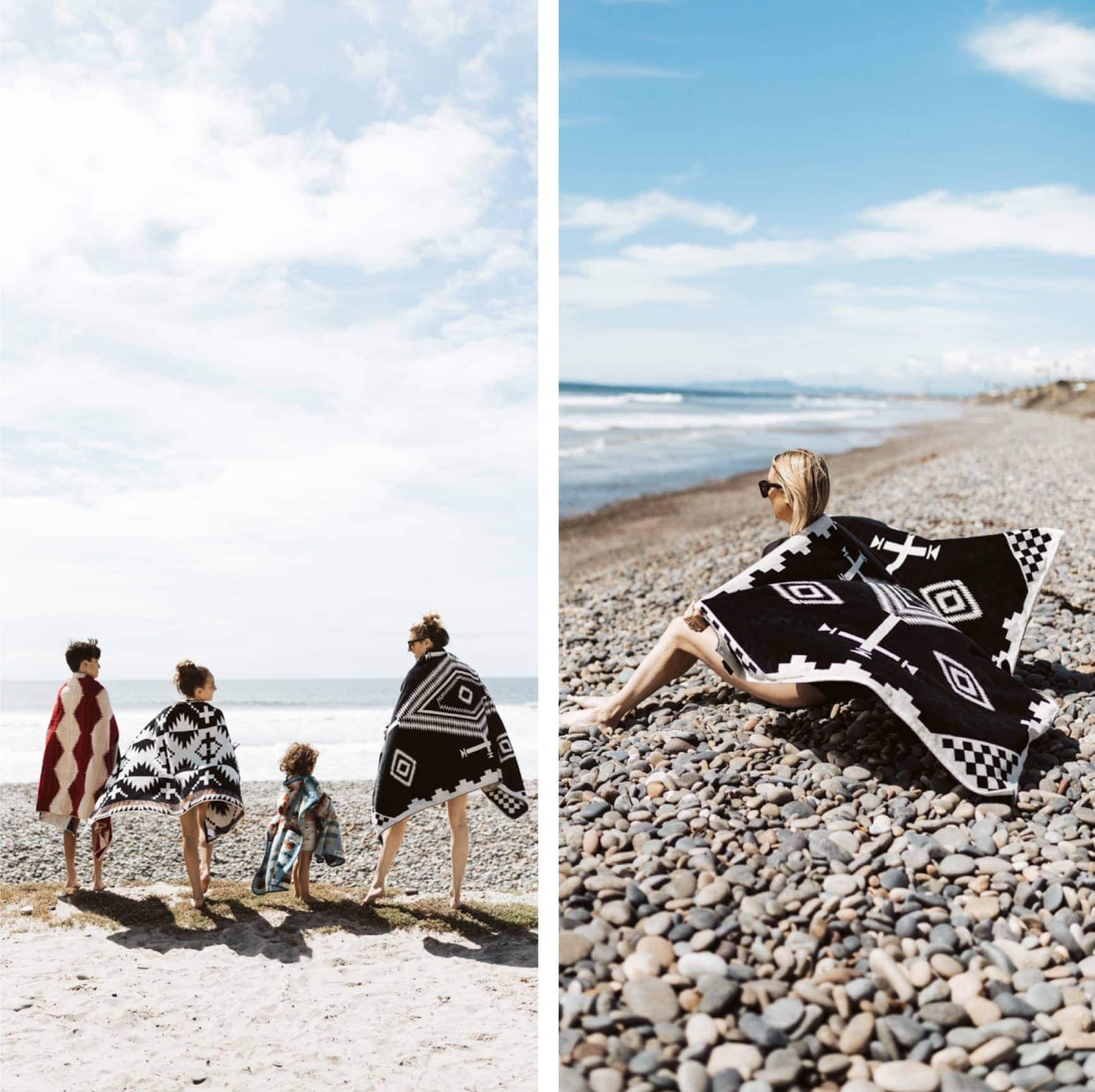 pretty towels on beach