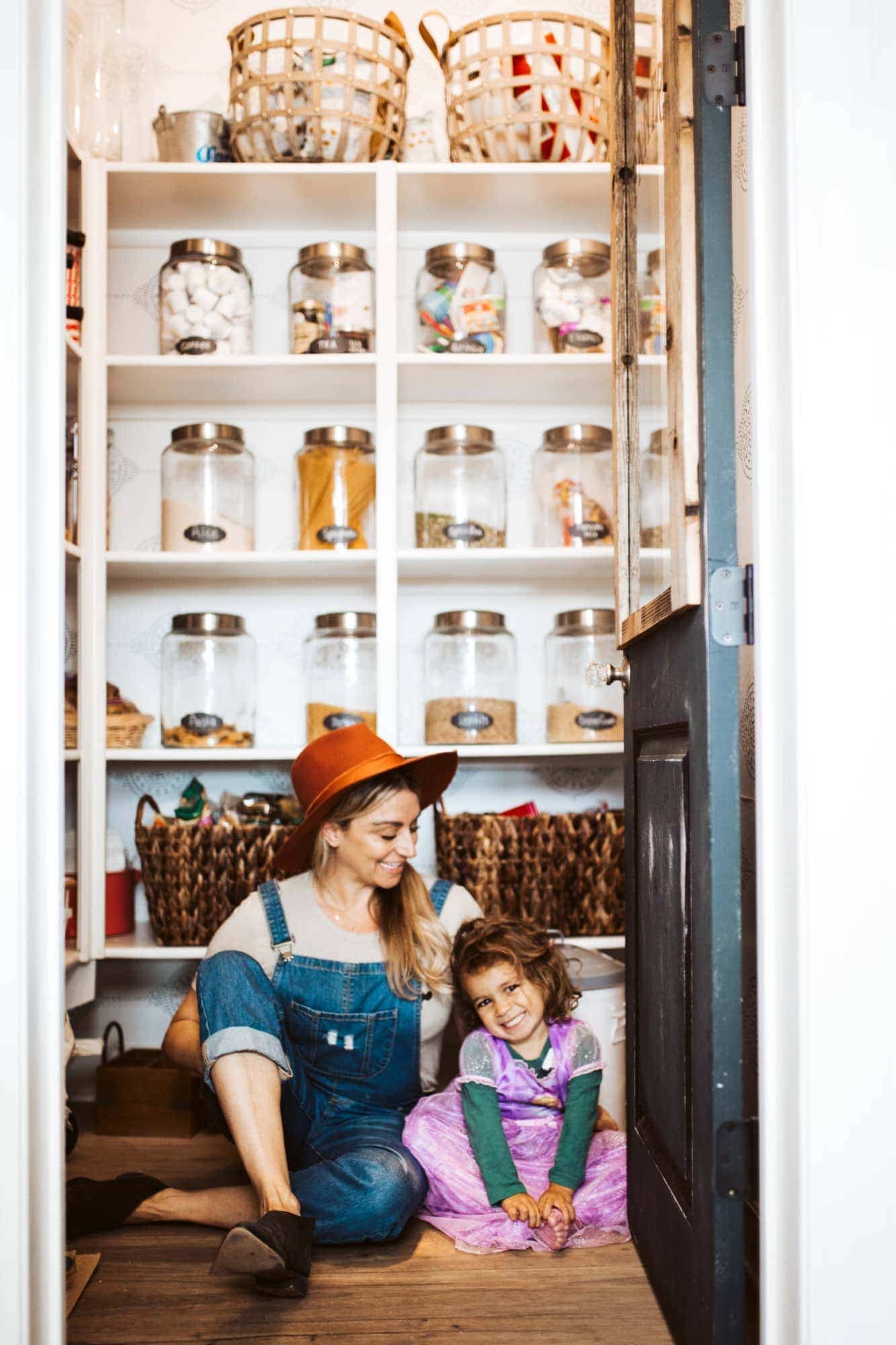 mom and child in kitchen