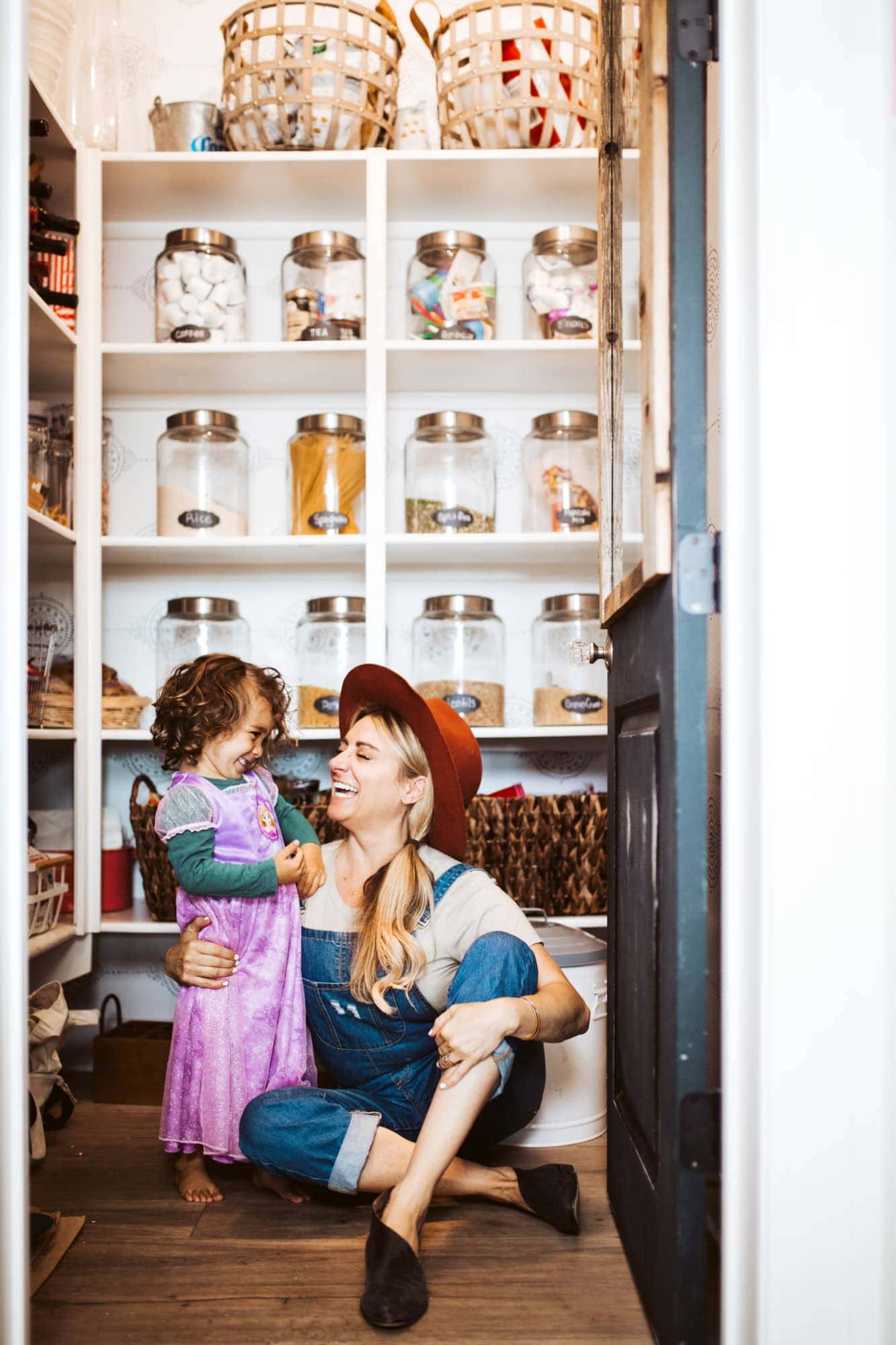 family in pantry