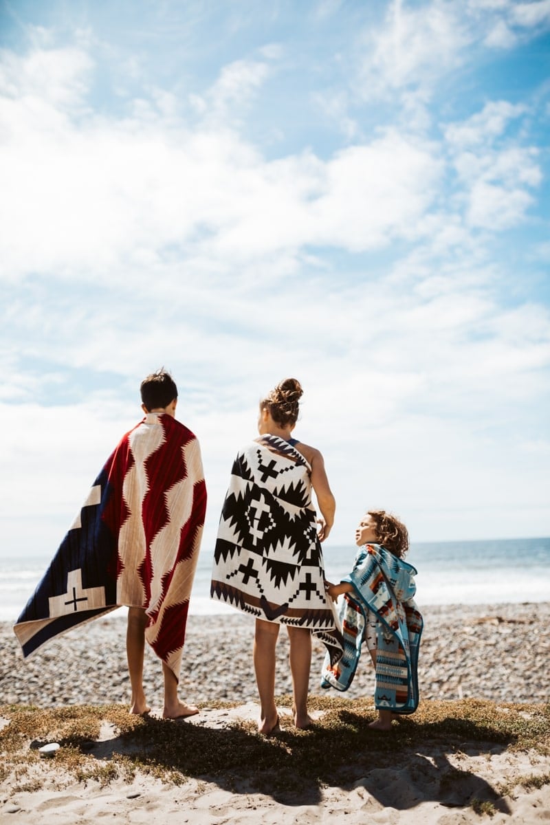 family at beach