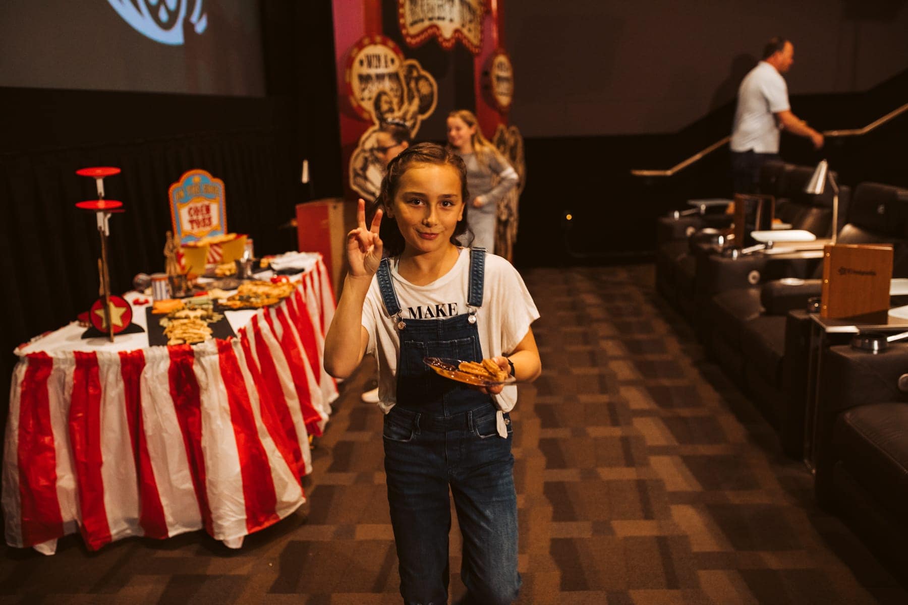 girl in overalls