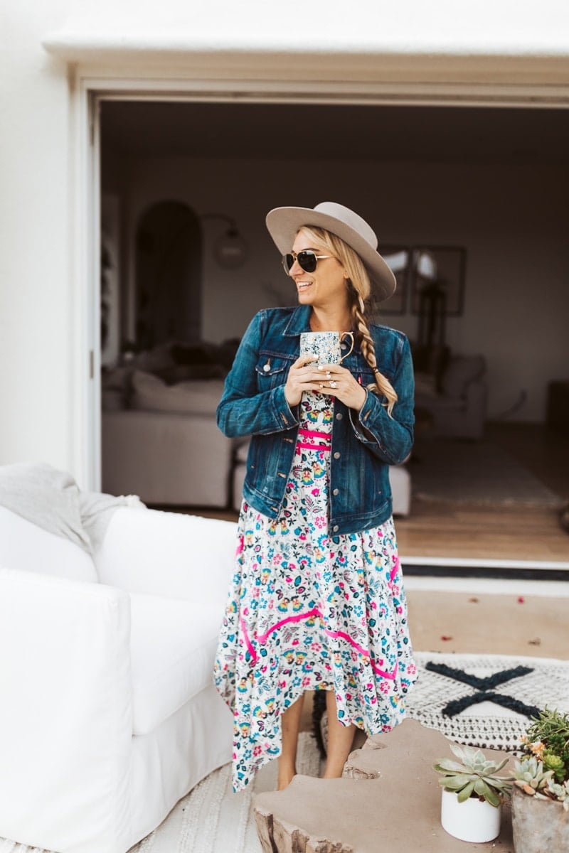 woman in dress standing outside