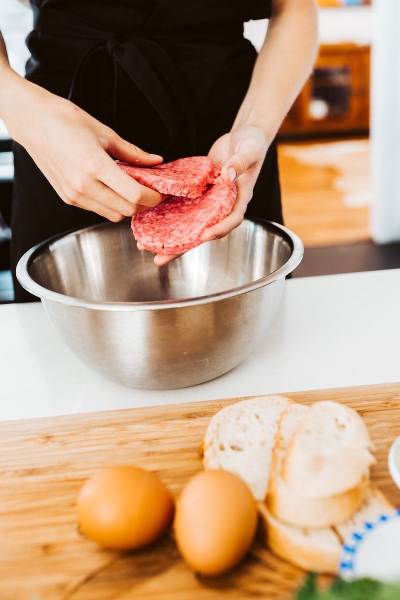 making burgers