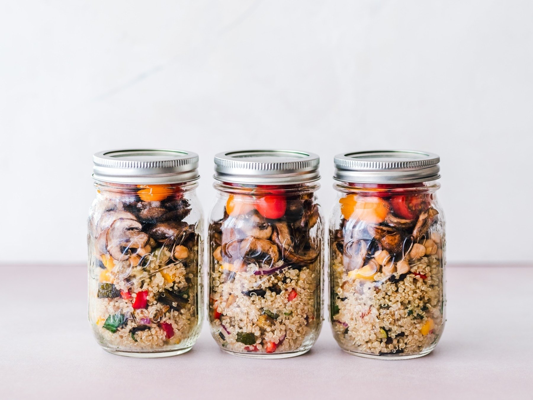 prepared food in jars