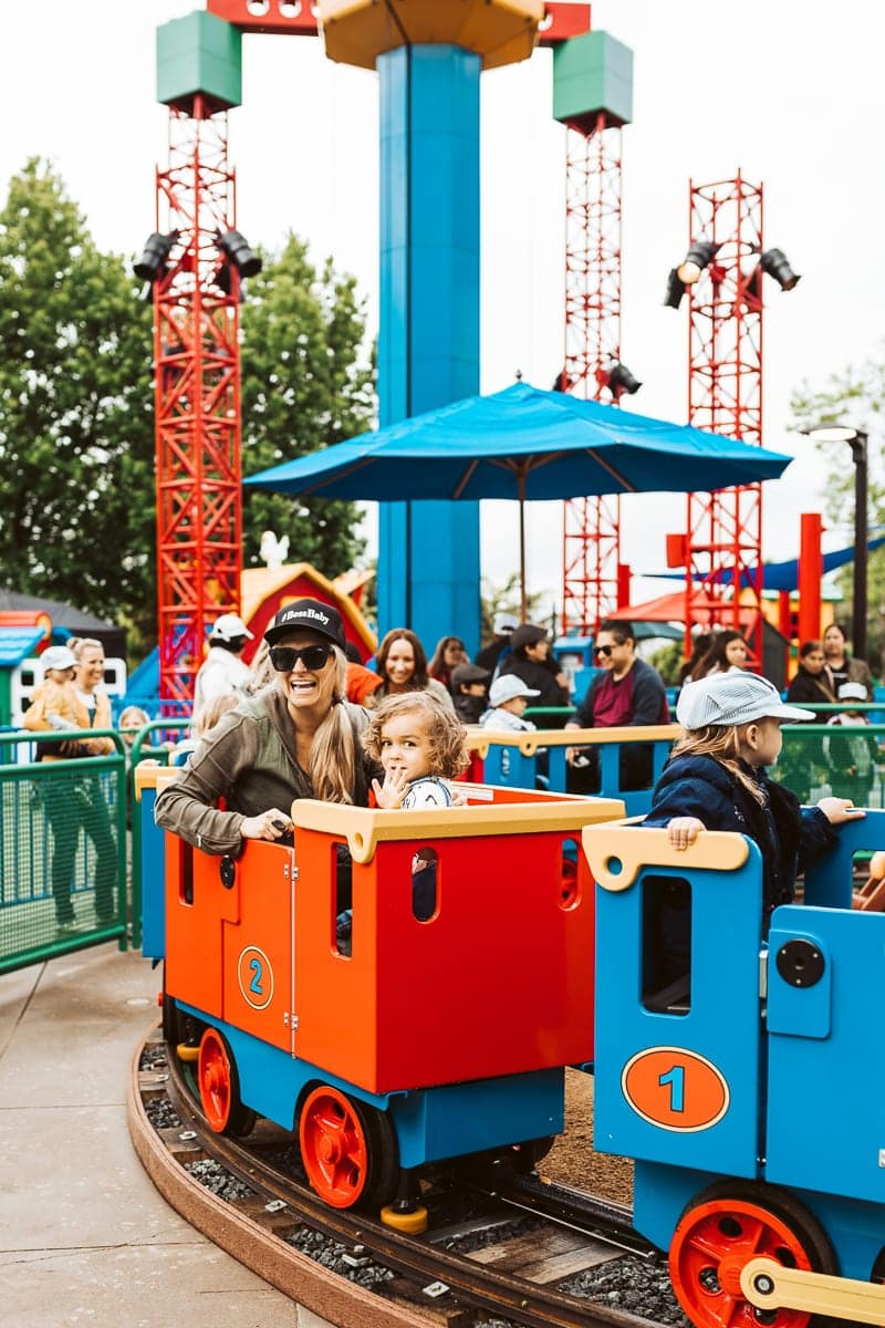 mom and son at legoland