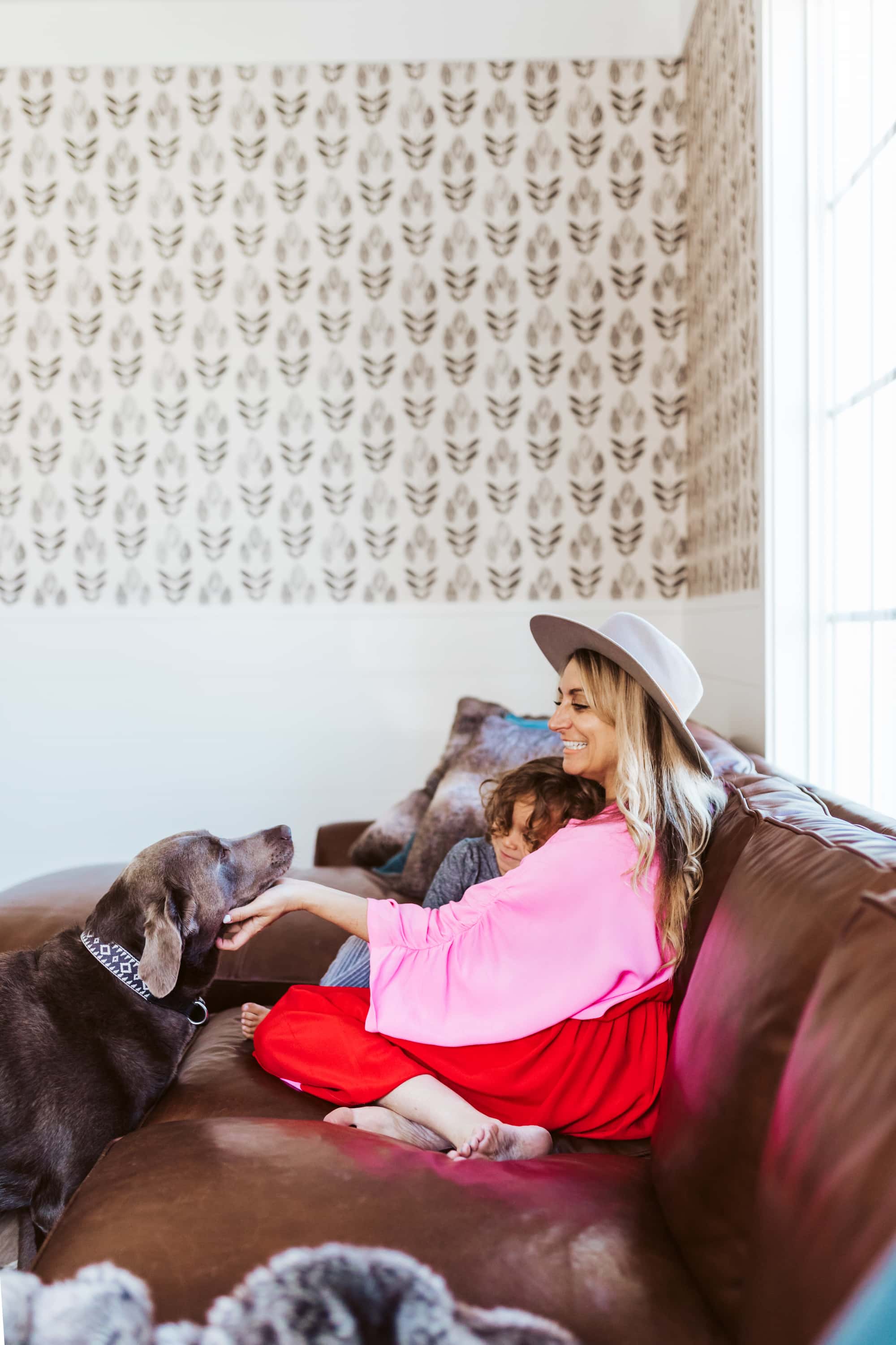 family on couch