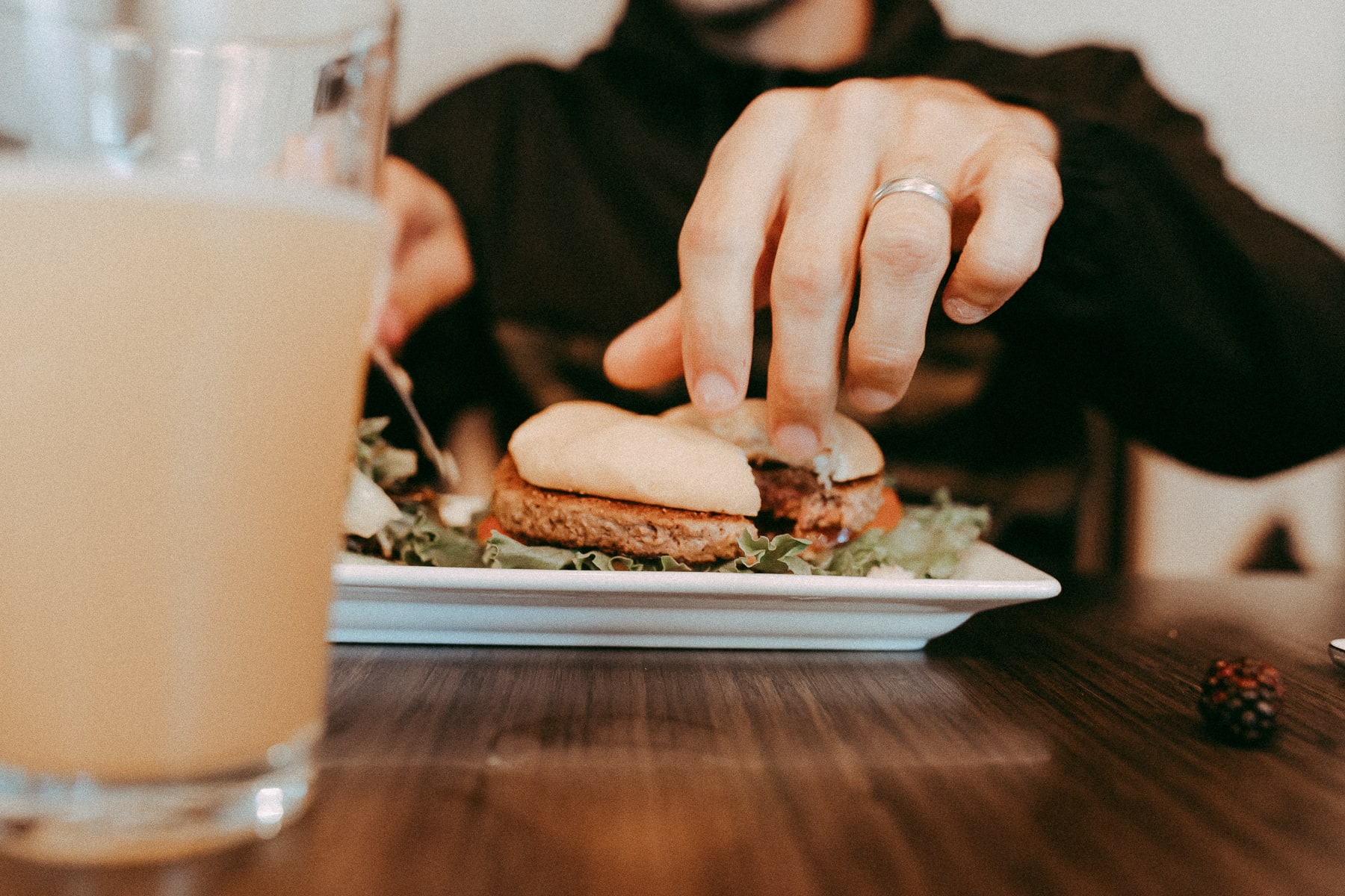 burger and drink