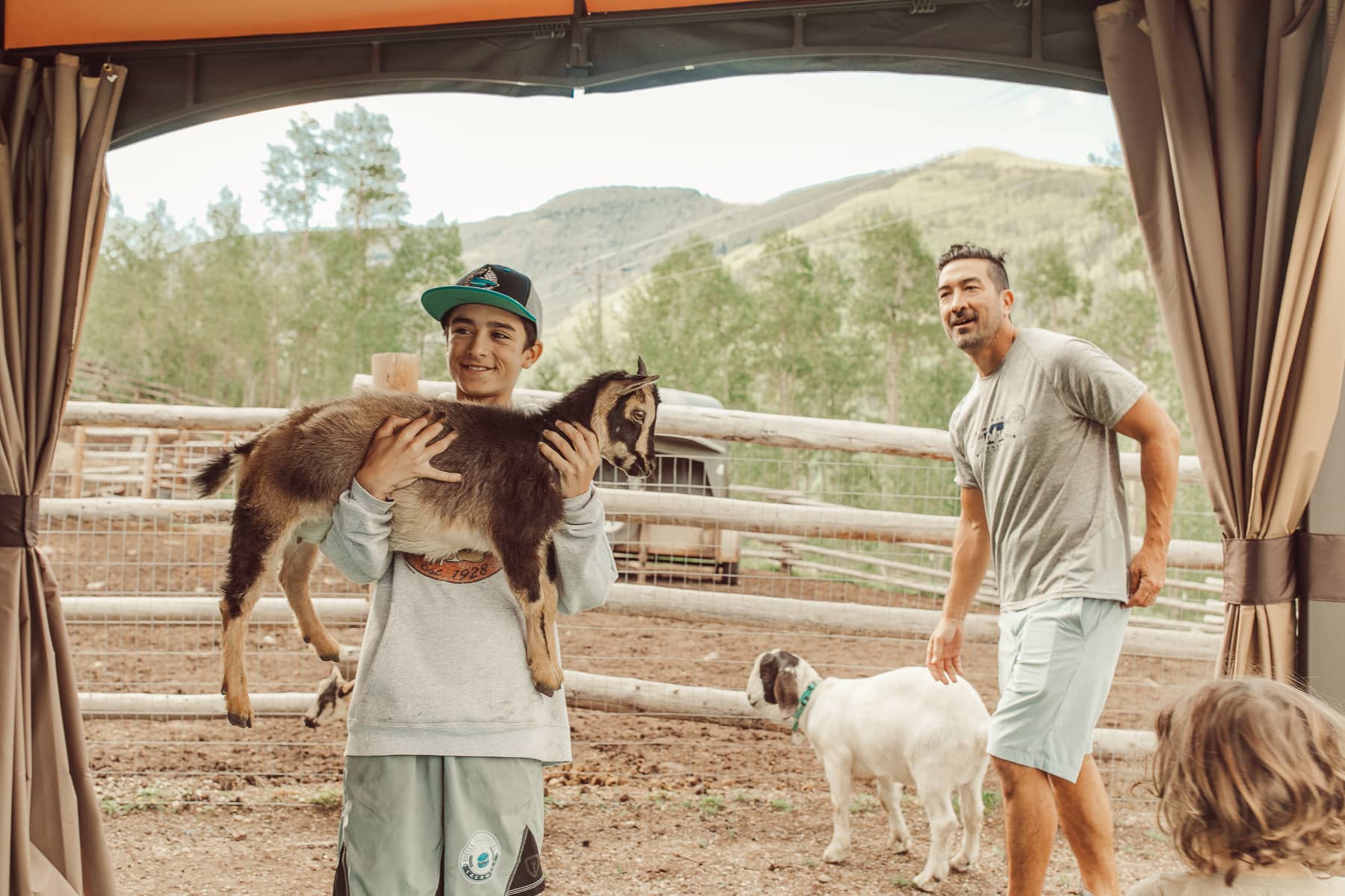 goats and family