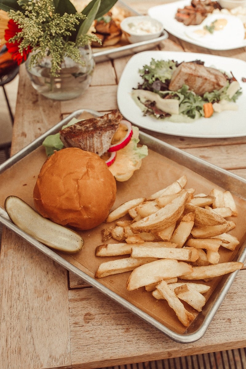 burger and fries