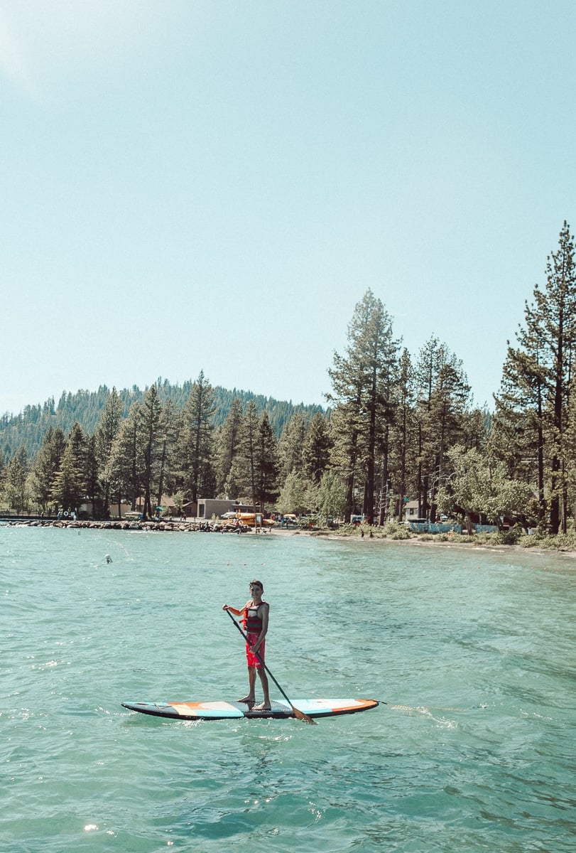 kid paddle boarding