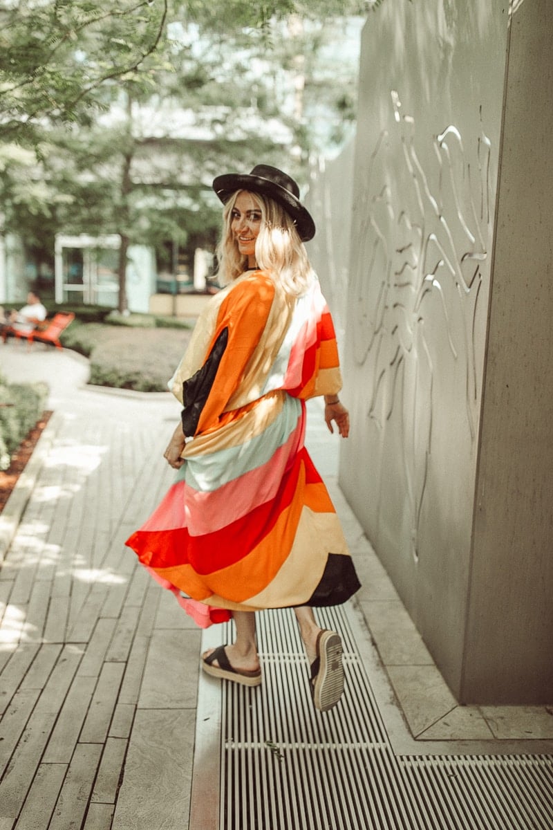 woman posing in dress