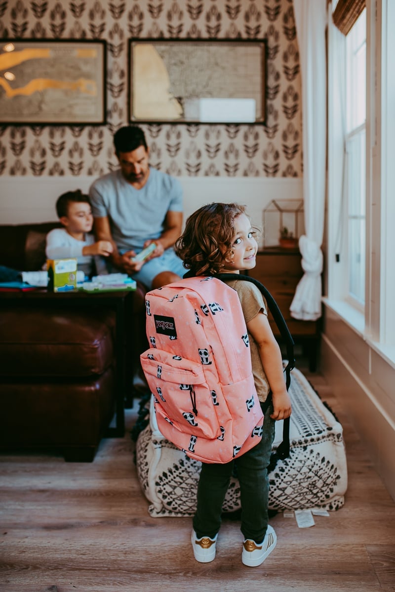 boy with school backpack