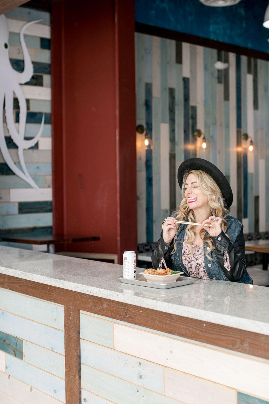 woman eating salad