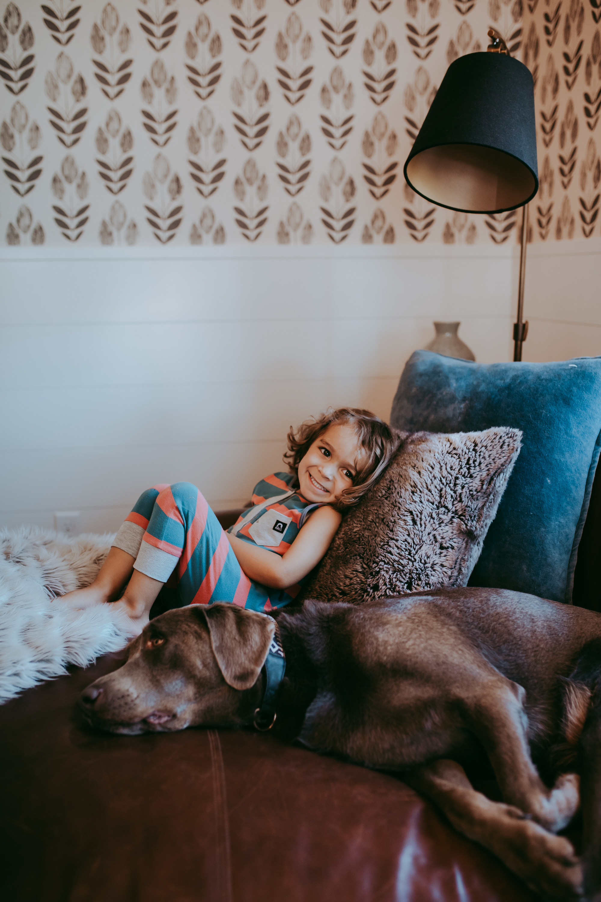 toddler on couch