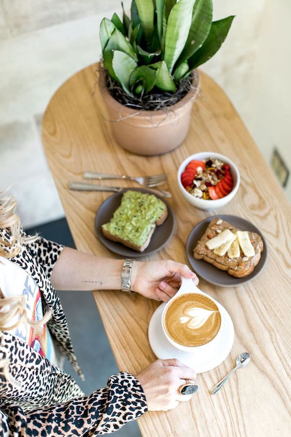 woman eating breakfast