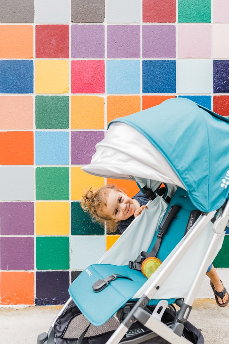 toddler and stroller