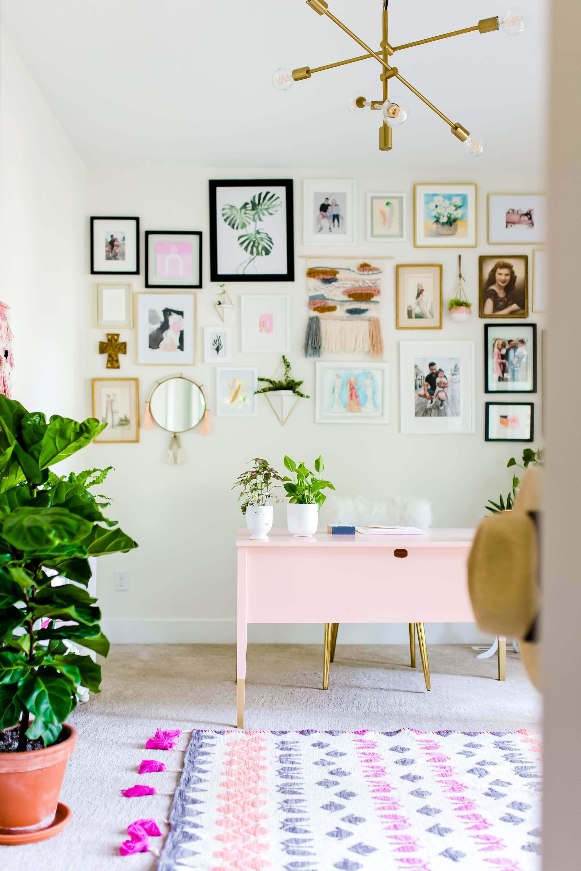 pink home office