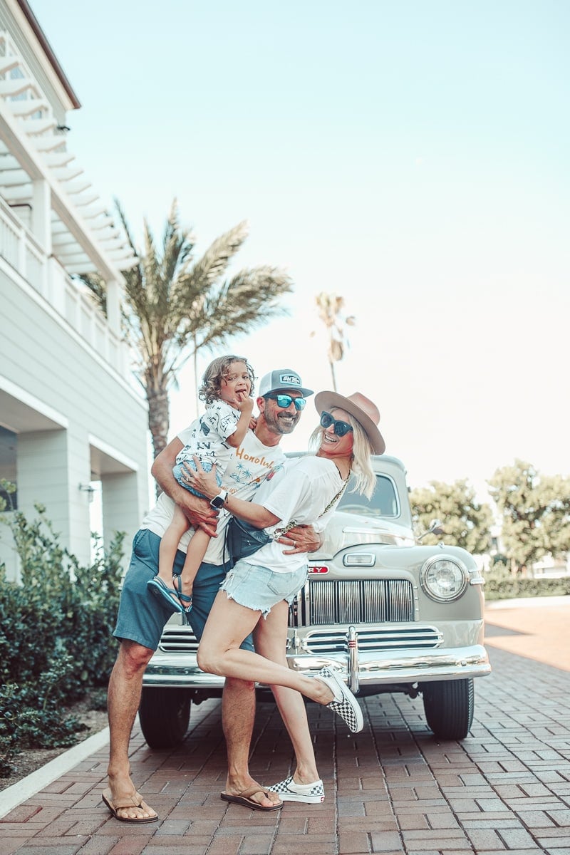 happy family by car