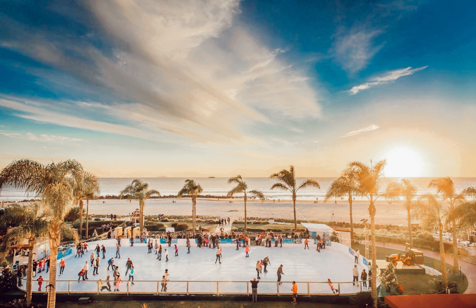 ice skating at the beach