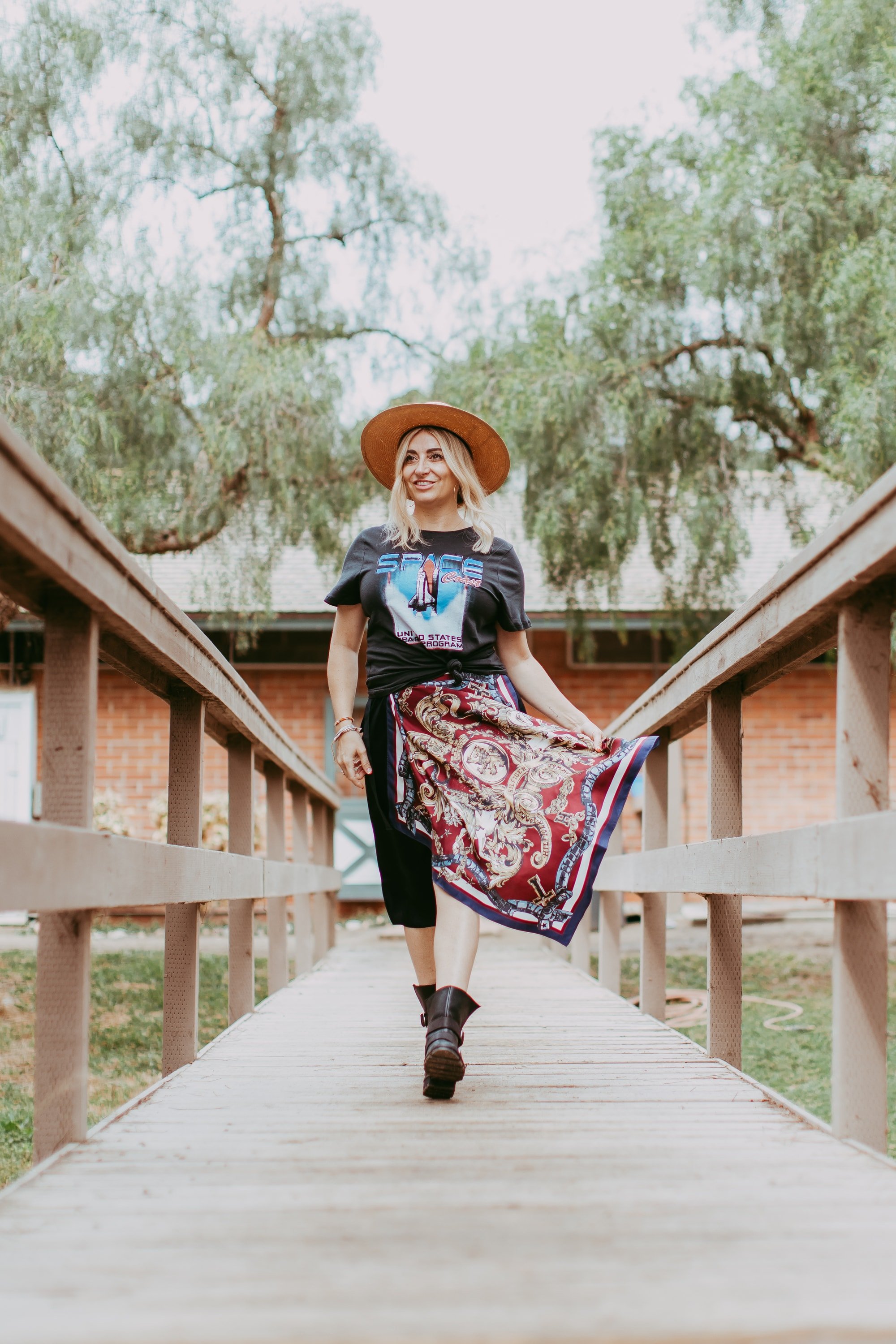 stylish woman walking 