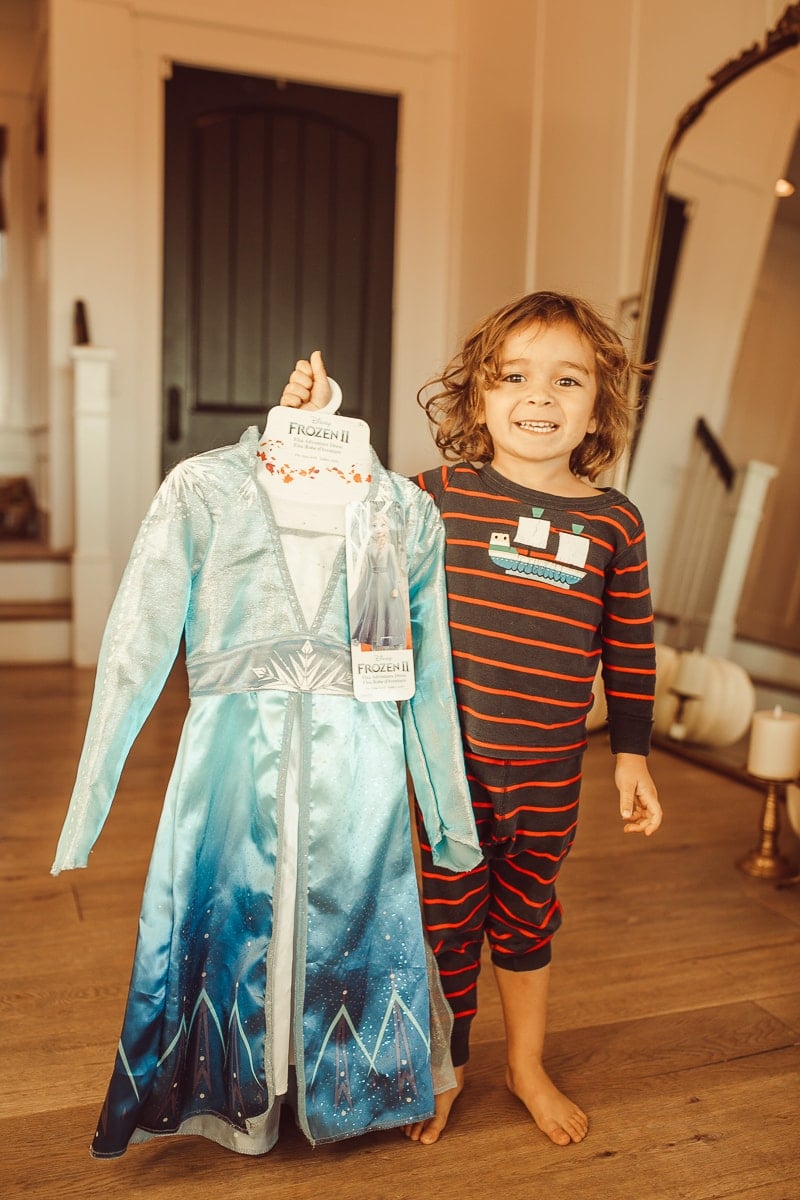 toddler with frozen elsa dress