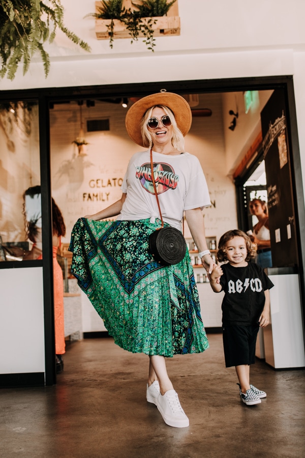 mother and child walking