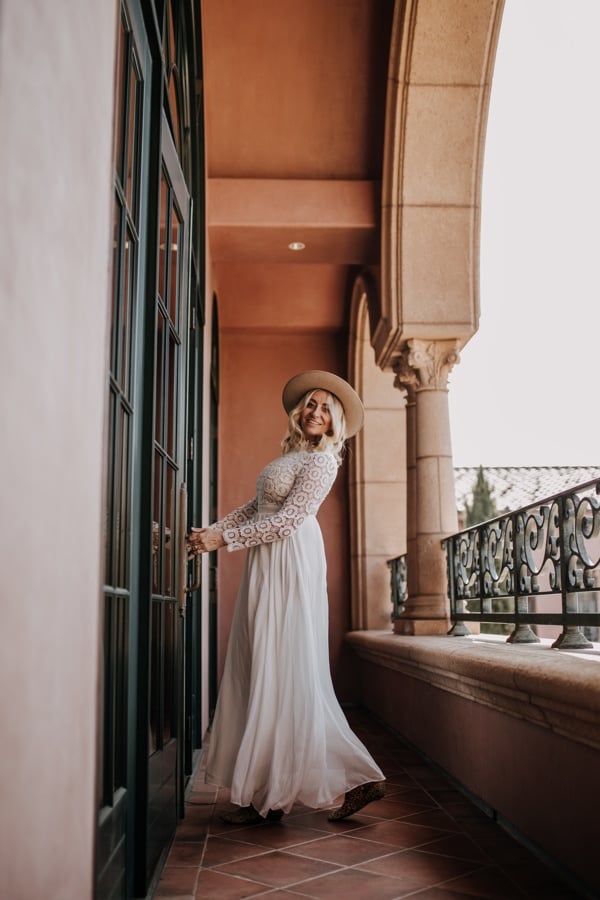 woman on balcony