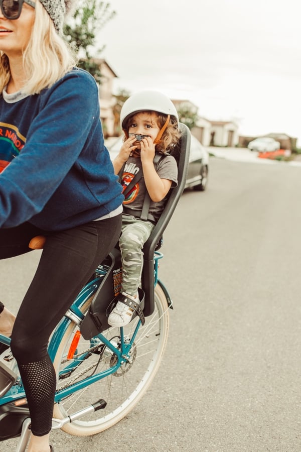 mom and baby on bike