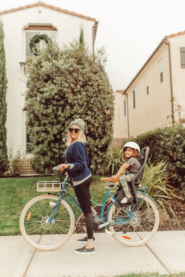 mom and baby on bike