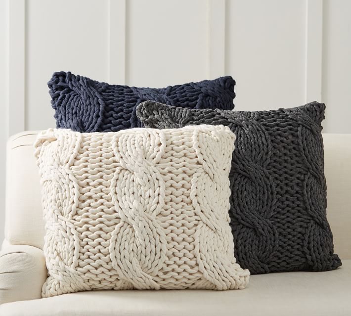 knit throw pillows
