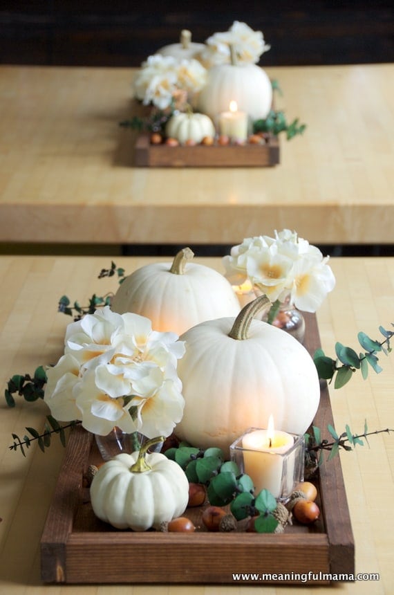 white pumpkin decor