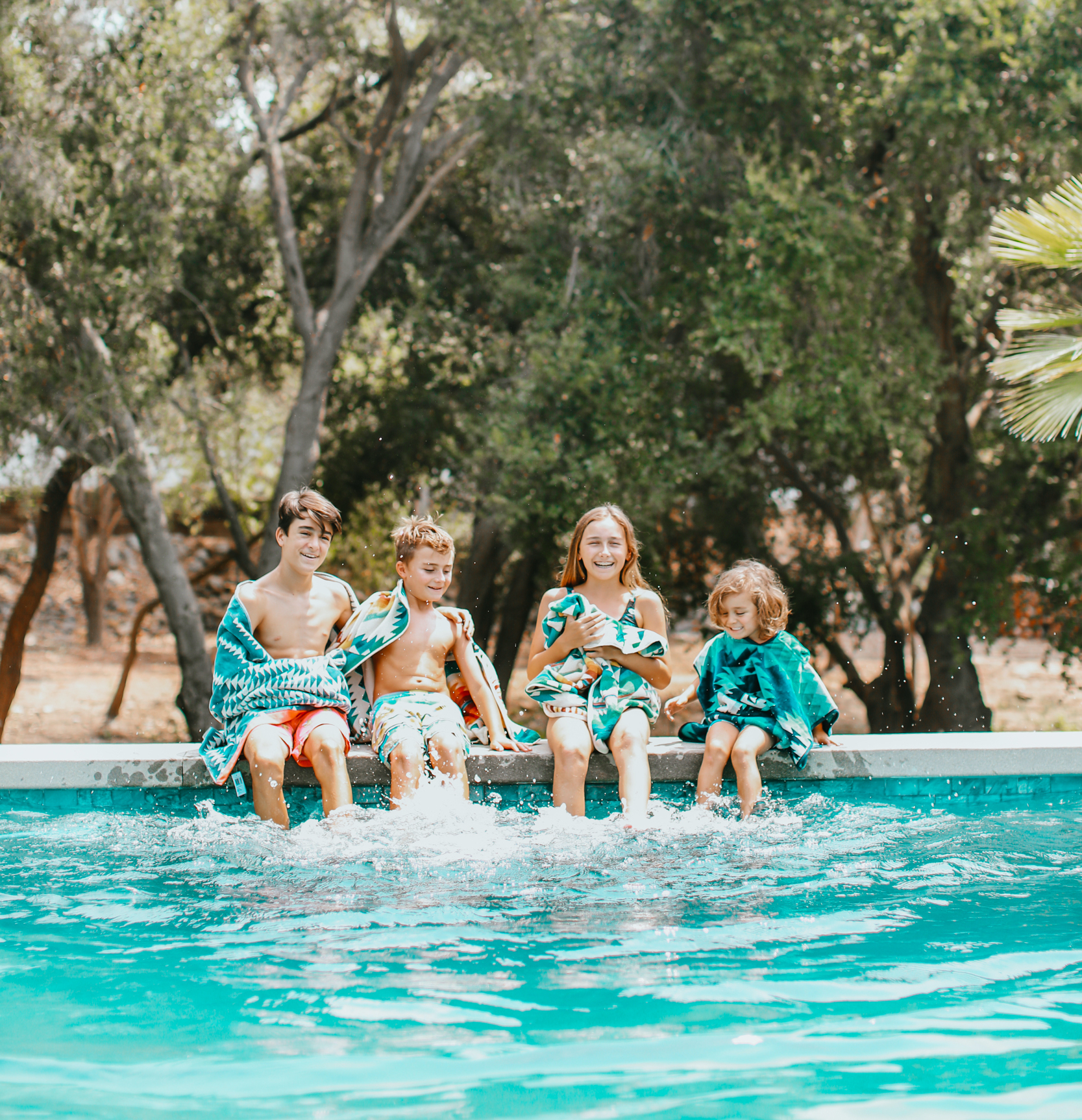 kids playing in the pool