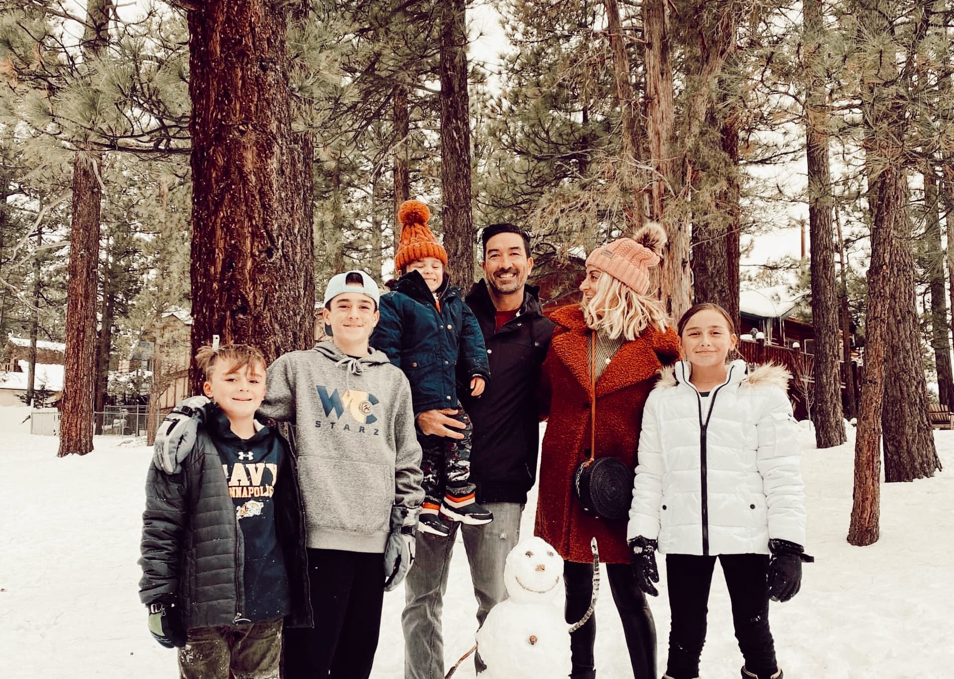 family in the snow