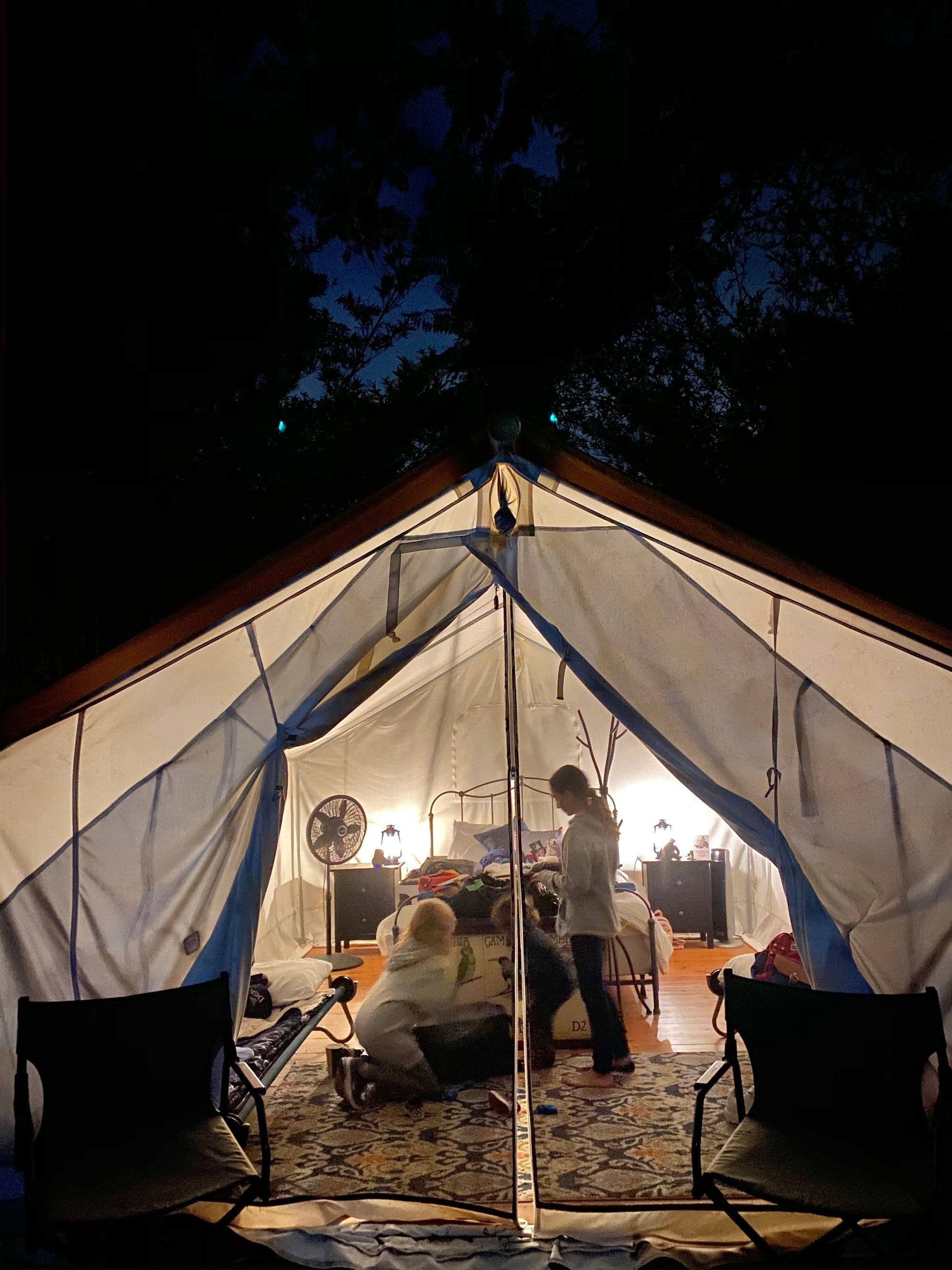 tent at night