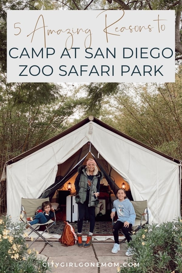 family in front of tent