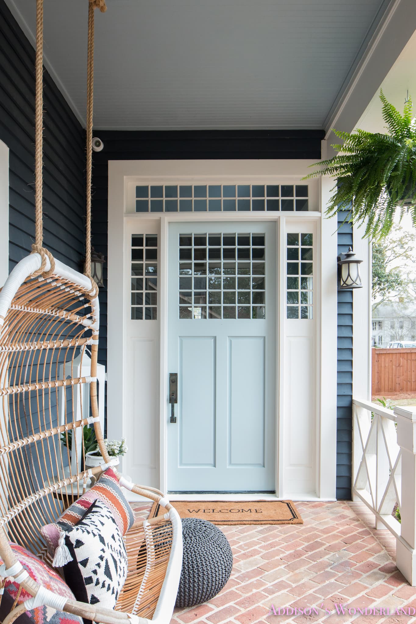 farmhouse front porch with swing