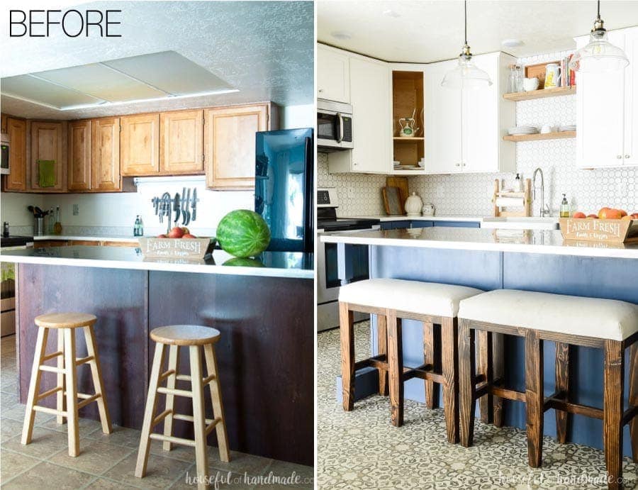 before and after kitchen remodel