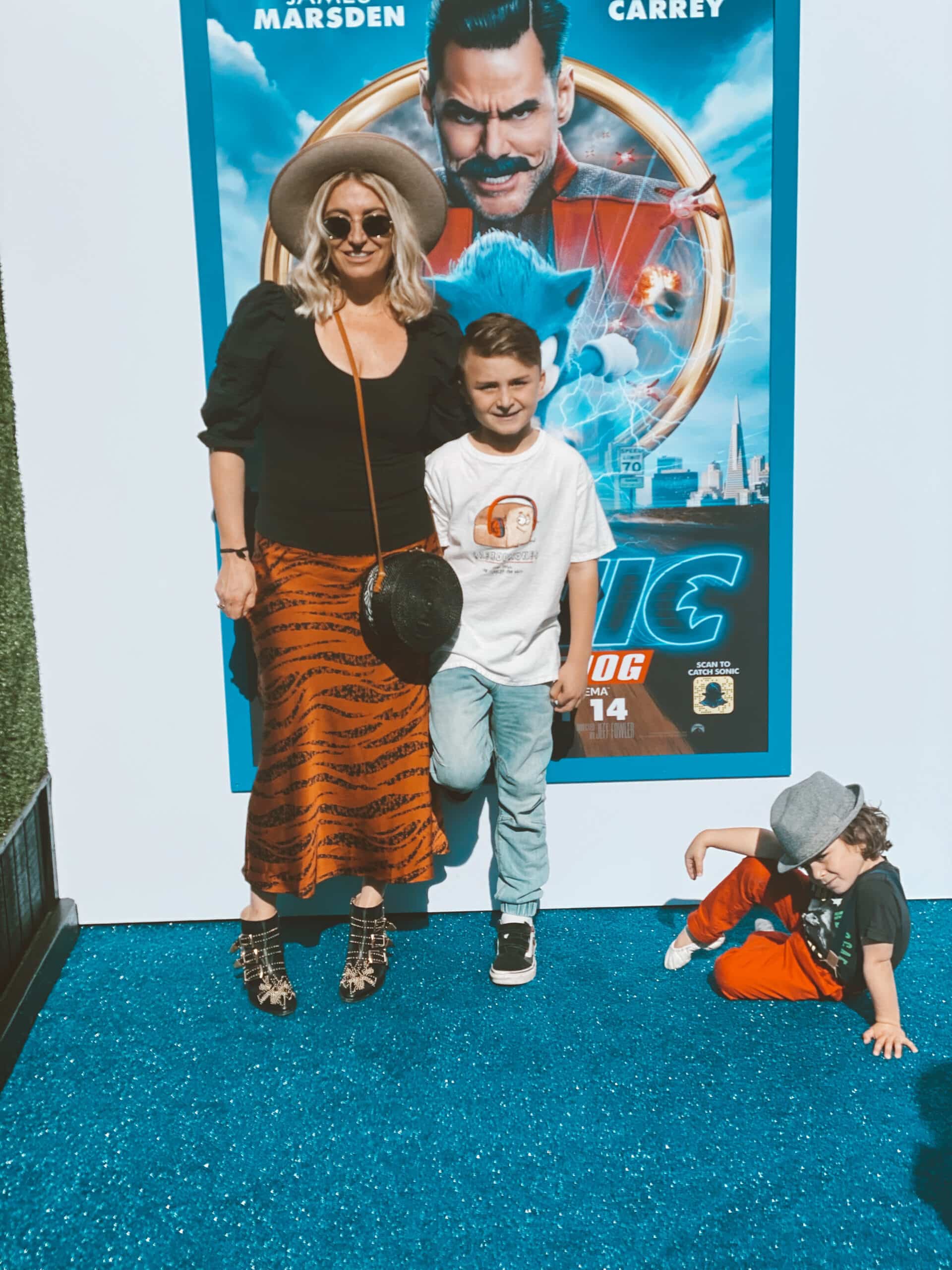 family at sonic the hedgehog movie premiere