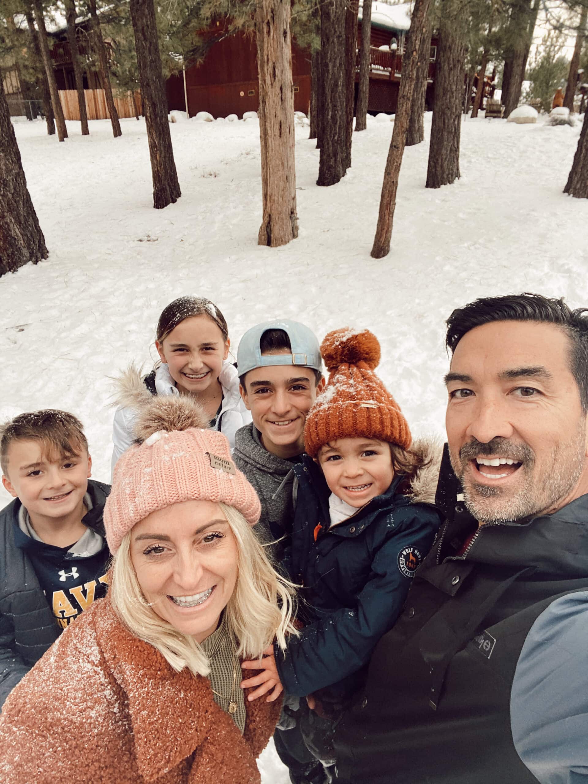 family in the snow