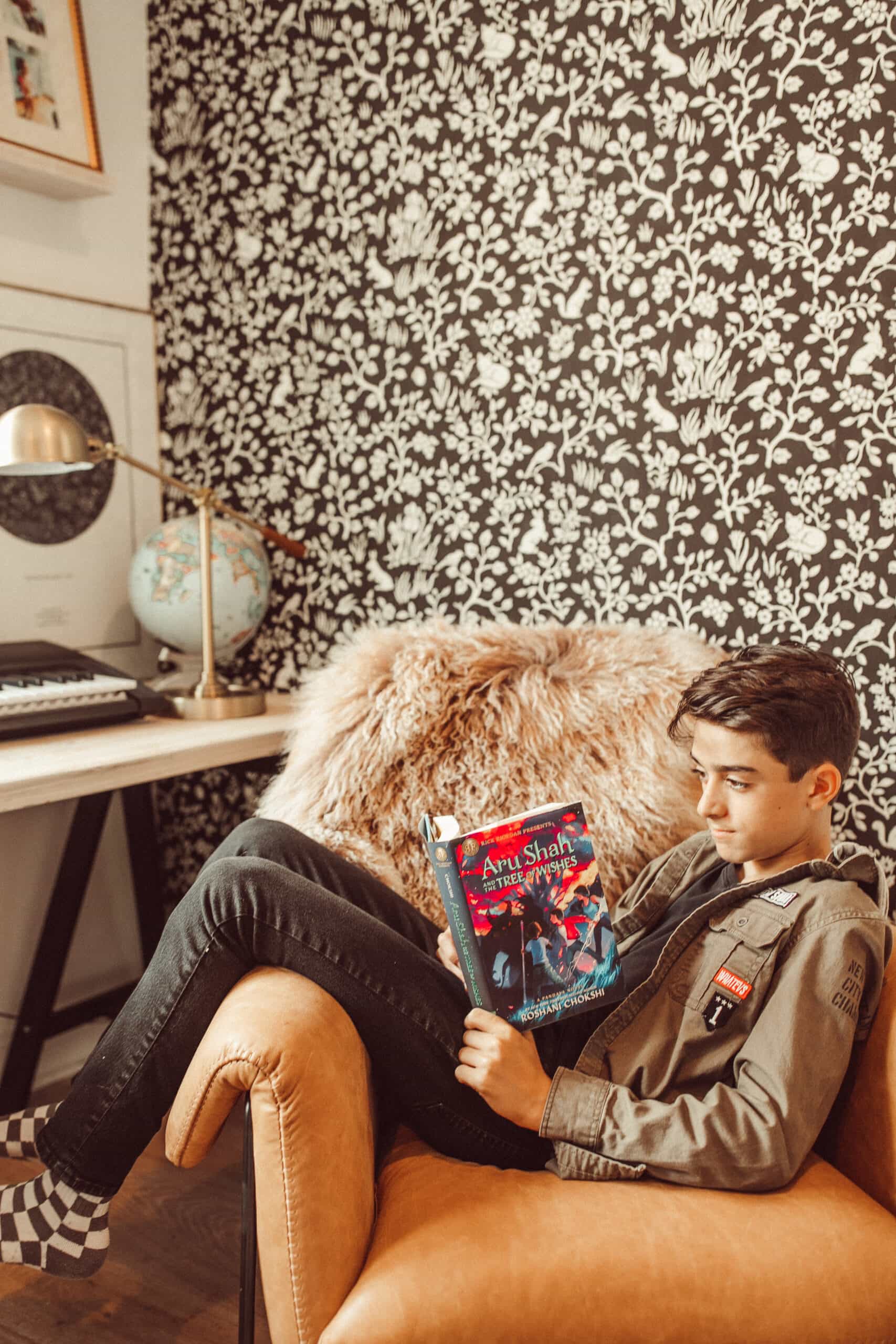 boy reading a book