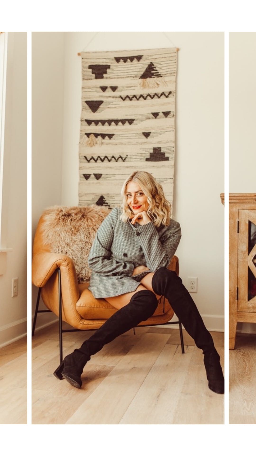 stylish woman on chair