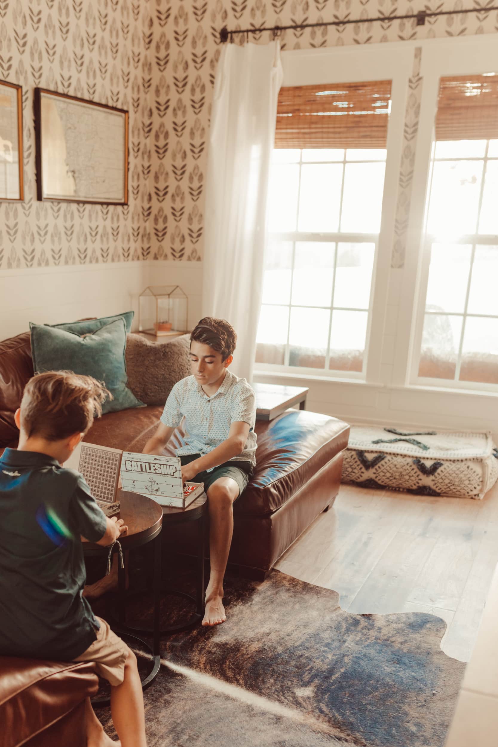 boys playing battleship